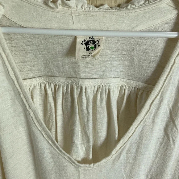 Free People We The Free Bella Top Ivory Oversized XS - Picture 5 of 14